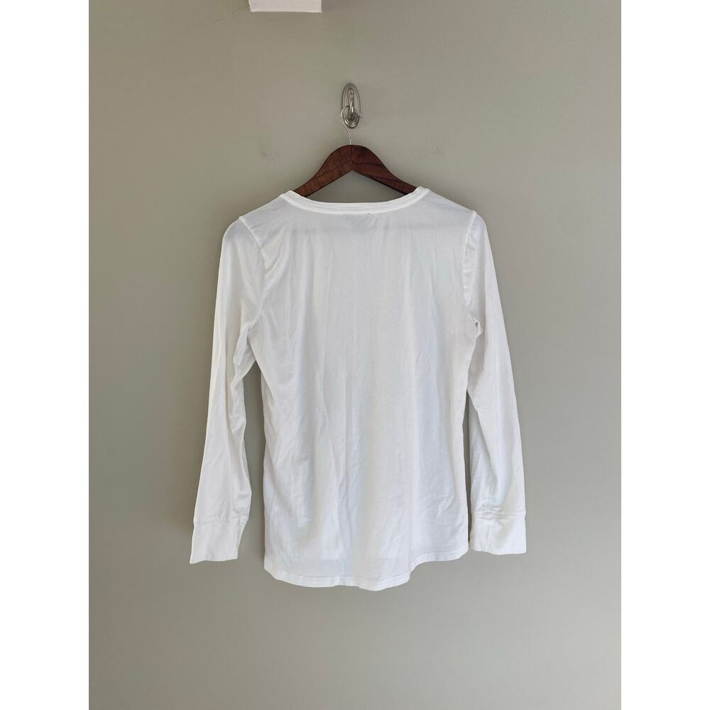 J. CREW White Henley Long Sleeve Top in Dreamy Cotton Size Women's Medium - Picture 7 of 10